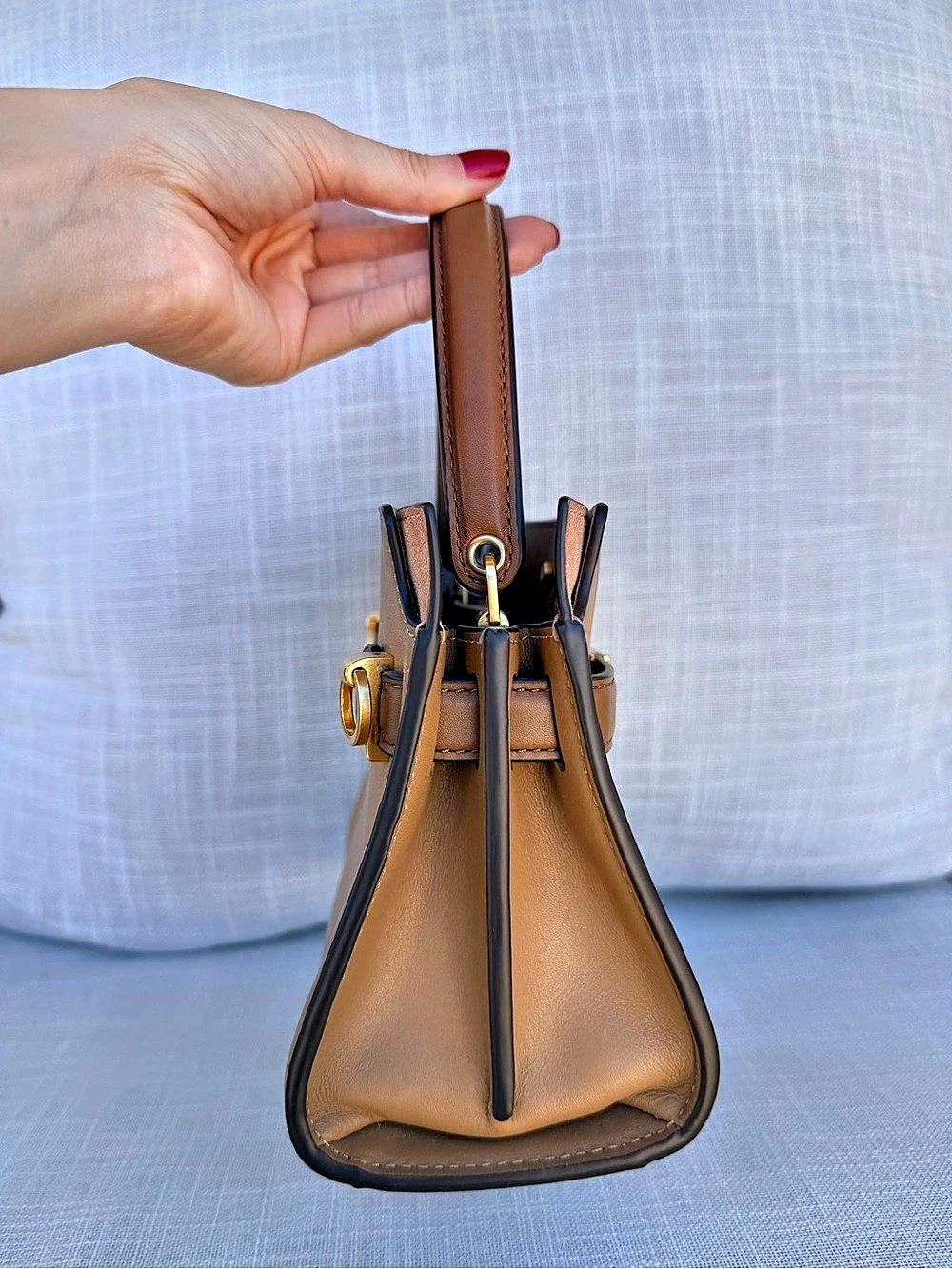 Tory Burch Lee Radziwill Petite Double Bag Brown - Picture 7 of 7
